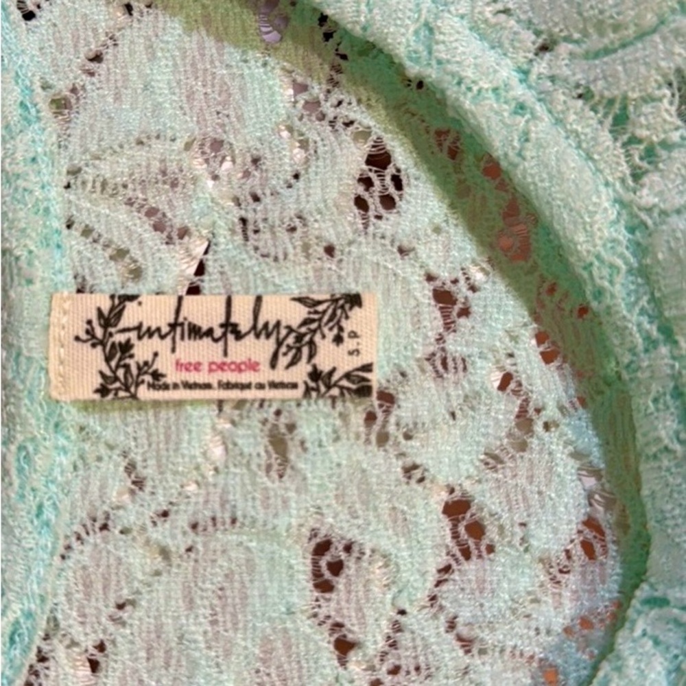 Free People Intimately Aqua Blue Lace Tank NWT - Picture 7 of 7